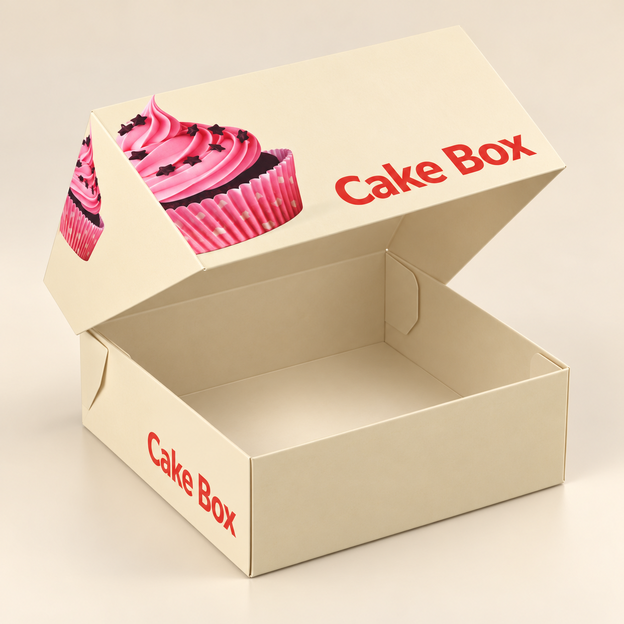 Printed paper cake box, view 2