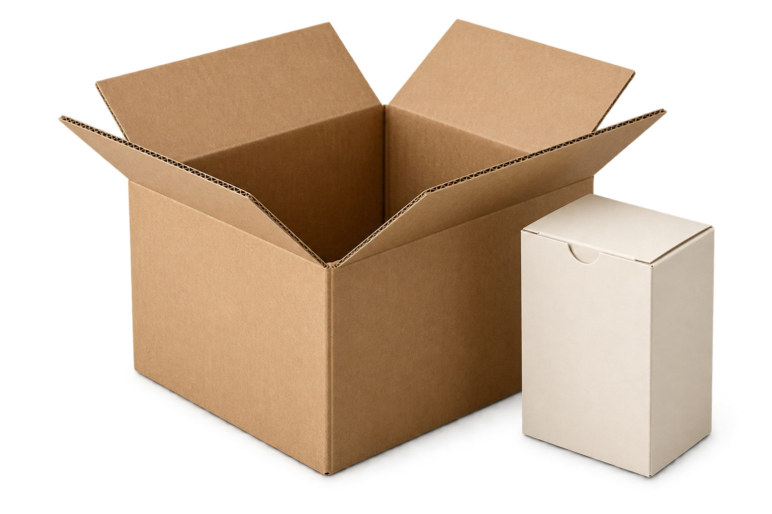 Corrugated shipping box and folding mono carton
