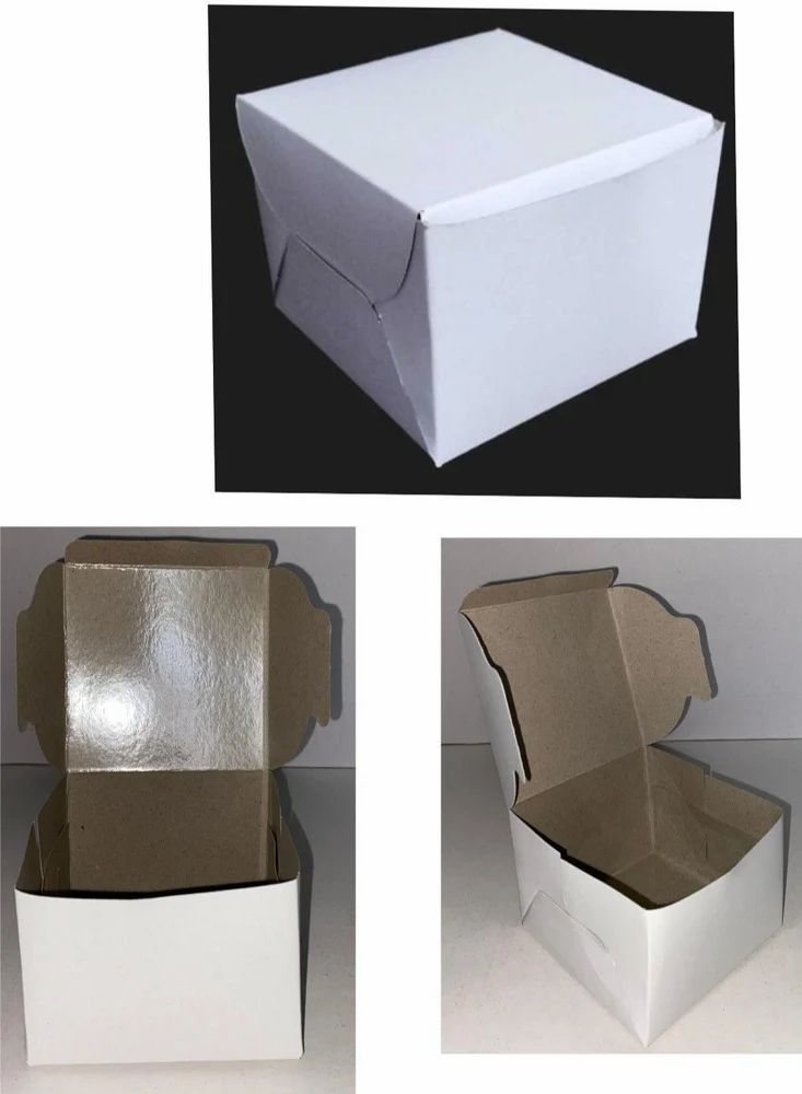 Plain White Paper Cake Box 4X4X3