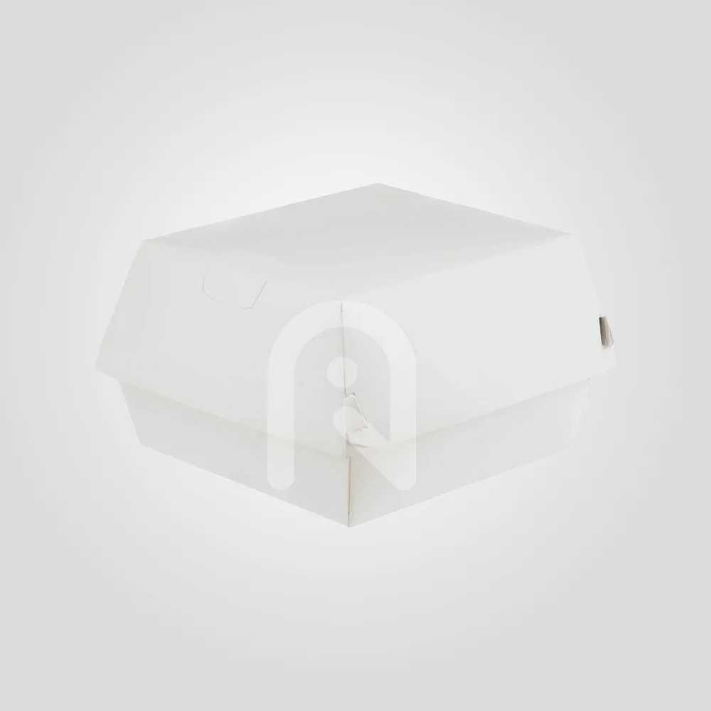 White Regular Burger Box, view 3