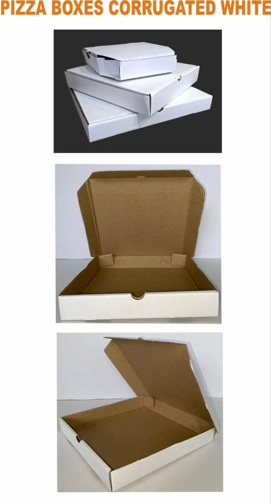 White corrugated pizza box — 7 inch, view 2